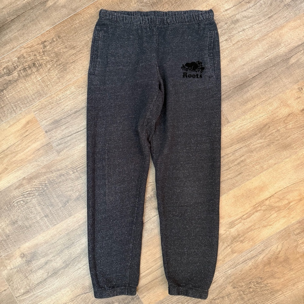 Roots Charcoal Joggers Men's S Sweatpants Lounge Drawstring Salt Pepper Canada